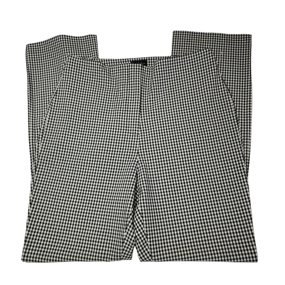 Nicole Miller Womens Pants Black And White Plaid High Waisted Split Leg Size 8 - Picture 12 of 15